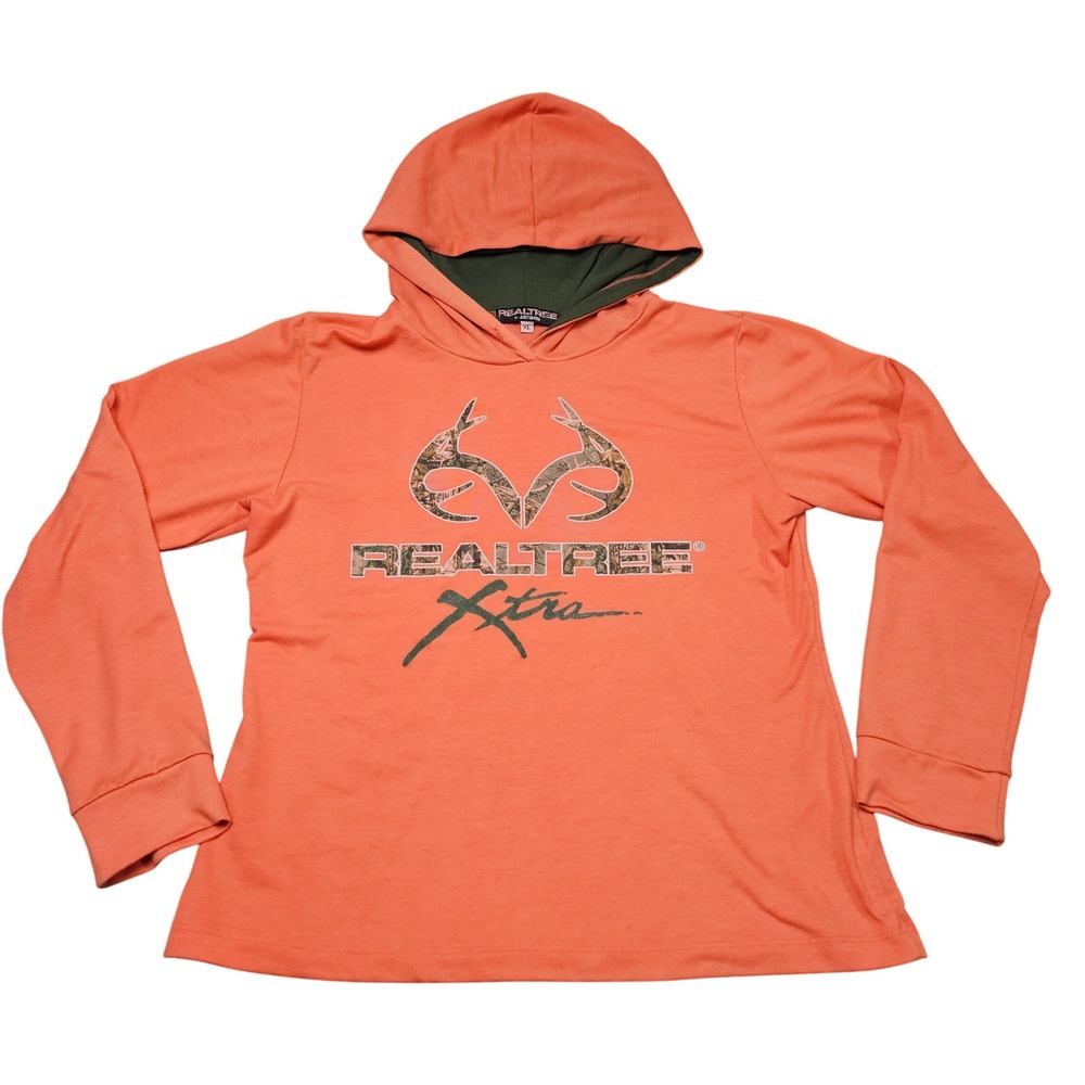 Realtree x Just Ginger‎ Hoodie XL Orange Lightweight Outdoor Casual Xtra Graphic